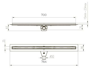 Душевой лоток Paini Slim Line CH700SL 70см хром глянец
